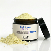 Rainbow scrub face care accessory for simple home skincare use