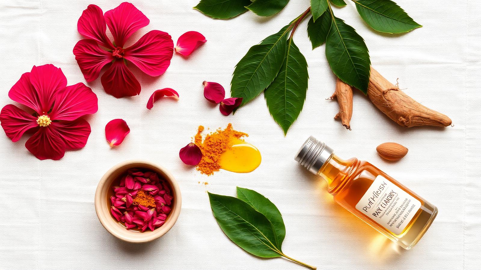 Fresh botanical skincare ingredients